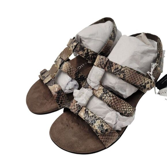 Vionic Snake Print Wrap New Slide Sandals Womens Size 7 New Comfort Orthopedic - Picture 7 of 9